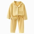 thumbnail image 4 of Zuwimk Boys Pajamas Set Long Sleeve Button-Down Sleepwear 2 Piece Pjs Set for Boys Girls(Yellow,5-6 Years), 4 of 4
