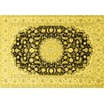 thumbnail image 1 of Ahgly Company Machine Washable Indoor Rectangle Medallion Yellow Traditional Area Rugs, 2' x 4', 1 of 4