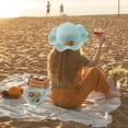 thumbnail image 4 of Sombrero de 56-58cm de circunferencia para mujer, protector solar, sombrero de paja de ala ancha y bolsa de paja, conjunto de sombrero para el sol para vacaciones de verano, 4 of 5