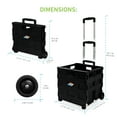 thumbnail image 5 of Pop & Load Collapsible Rolling Utility Cart, Plastic Pack-N-Roll Cart with Handle, Portable Storage, Black, 5 of 6