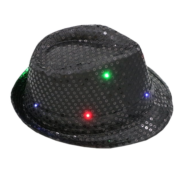 Aocisk Casquette de Baseball Unisexe à Paillettes Illuminée avec Lumière Dynamique Danse pour Fêtes Événements Noir Taille Unique