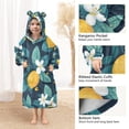 thumbnail image 3 of FORMRS Wearable Blanket Hoodie with Sleeves for Kids Cozy Flannel Sweatshirt, Lemon Leaves, 3 of 7