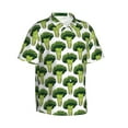 thumbnail image 3 of Xecao Cute Broccoli print Hawaiian shirt - a stylish short-sleeve button-down for men, perfect for casual beach and tropical outings., 3 of 9