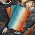 thumbnail image 6 of Teal Burnt Orange Ombre Kitchen Towels Set of 3, Water Absorbent Dish Towel, Contemporary Gradient Abstract Art Decorative Hand Towels - Quick Drying Cloth for Cooking Baking, 18x28 Inch, 6 of 8