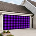 thumbnail image 4 of Black Purple Plaid Garage Door Cover Banner 7 x 16 FT, Farmhouse Simple Buffalo Checked Garage Door Curtains Backdrop with Grommets for Indoor Outdoor Wall Party Porch Yard Decorations Background, 4 of 9