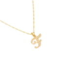 thumbnail image 1 of Dije inicial Ametrinaa Letra F con Zirconias y Cadena Chapa Oro 18K, 1 of 5