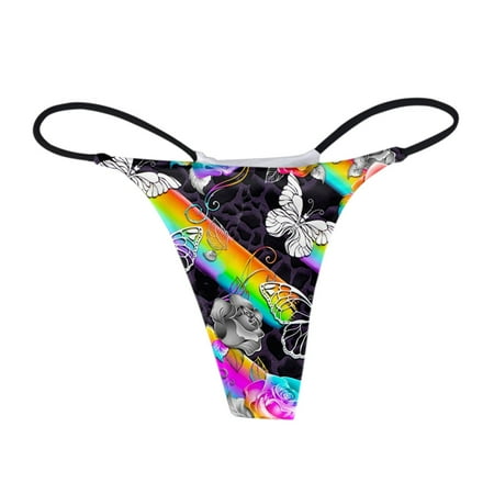 Womens Underpants Comfort Fashion Pattern Panties Low Rise Soft T Back G String Panties V Cut Panties for Women Pack Sheer Panties Thong Deal for Today Women Cotton Bikini Underwear