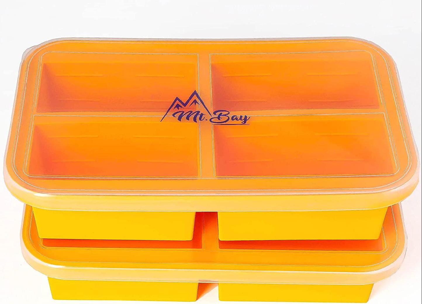 (2 Pack) 4 Cup Silicone Freezer Containers For Soup, Pasta Sauce