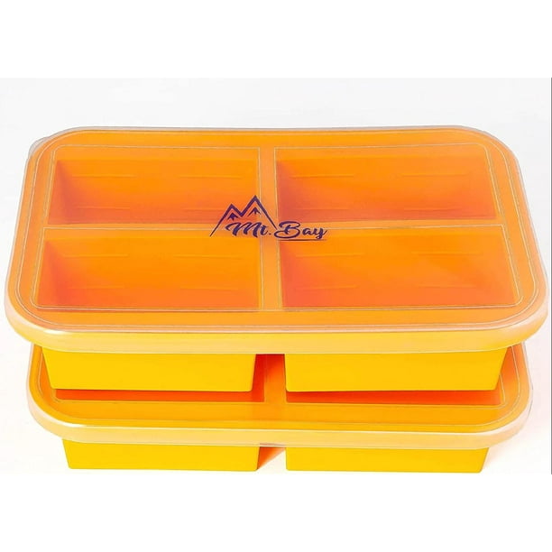 (2 Pack) 4 Cup Silicone Freezer Containers For Soup, Pasta Sauce