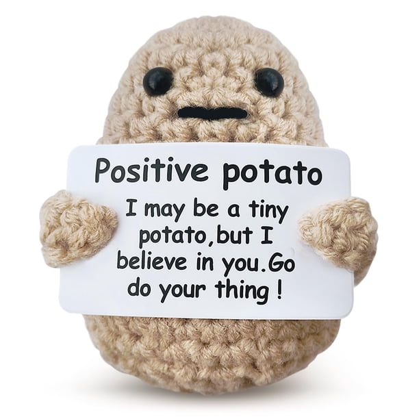 Mini papa positiva divertida, linda lana divertida papa positiva tejida, regalos positivos regalos divertidos papa positiva para regalo de año nuevo