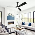 thumbnail image 3 of Whose Lamp 60-Inch Matte Black Industrial Ceiling Fan with Integrated LED Light and Remote Control, 3 of 16