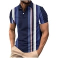 thumbnail image 2 of Blusa y camisa de manga corta con cuello vuelto para hombre, blusa de manga larga con solapa y botones estampados, blusa de poliéster para hombre, 2 of 5