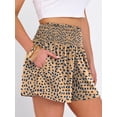 thumbnail image 5 of ANRABESS Shorts for Women Summer Casual High Smocked Waist Wide Leg Lounge Comfy Baggy Shorts 2026 Beach Vacation Clothes Tan Blue Polka Dot Large, 5 of 12