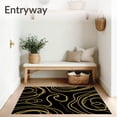 thumbnail image 3 of ODIKA 2'x3' Machine Washable Non-Slip Area Rug, Abstract Swirl Contemporary with Dynamic Flowing Curves High Traffic Rug with Pad, Black, 598494, 3 of 8