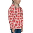 thumbnail image 3 of Kdxio Strawberry And Flowers Pattern Boys Athletic Unisex Boys Girls Hoodie with Pocket Sweatshirts-Small, 3 of 6