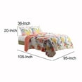 thumbnail image 4 of Benjara 3 Piece Cotton King Size Quilt Set with Stencil Flower Print- Multicolor, 4 of 4