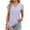 Purple, variant on Kukoosong Women's Casual Solid Color V-Neck Short Sleeve Crop T-Shirt Pull-On Slim Fit for Summer Fashion Comfortable Women's T-Shirts