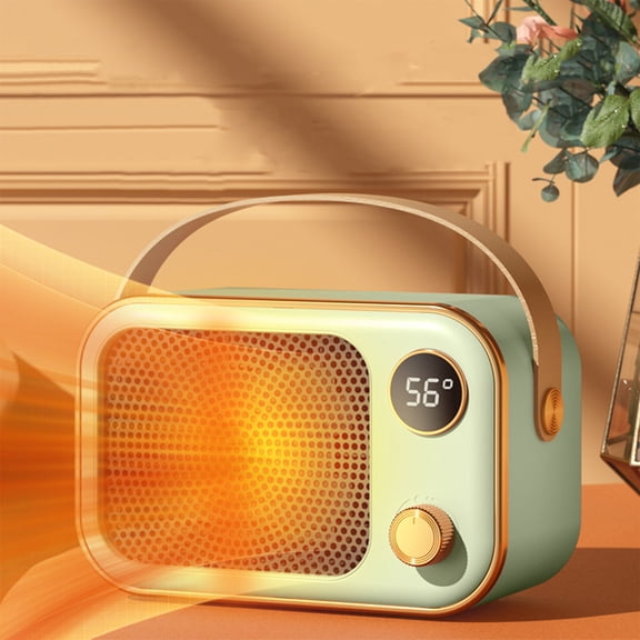 Nkmbld Portable Space Heater for Indoor Use, Circulation Heating Fan, Fast Quiet Heating for Winter, Bedroom, Office Desk, Camping Use Compact Heater, Green