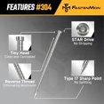 thumbnail image 4 of FM FastenMon Vis de Garniture Composite, #8 x 2-1/2 Acier Inoxydable 304, 450 Pcs, Fixation Cachée pour PVC & Bois, 4 of 9