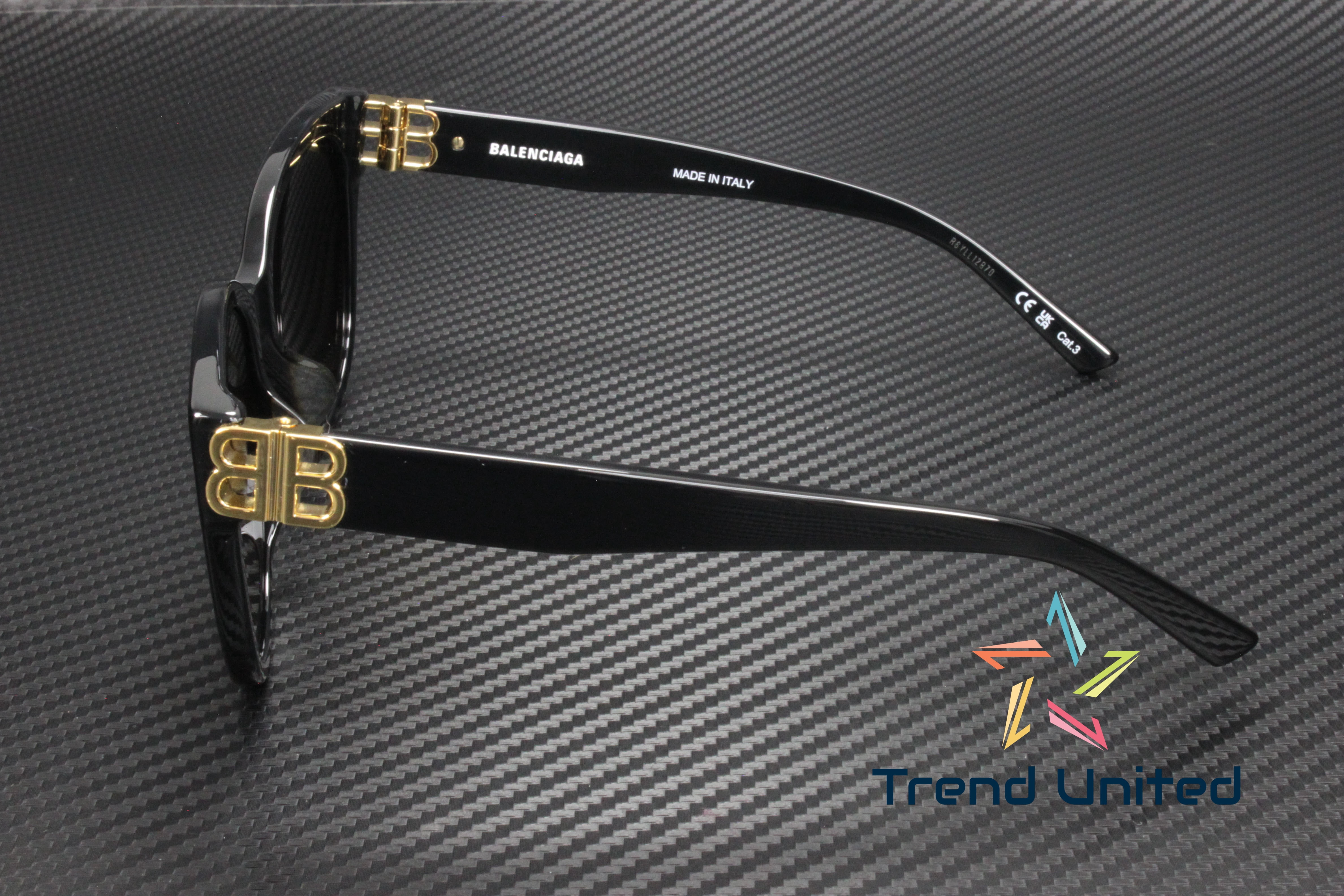Balenciaga Black & White Marbled BB0103SA Cat Eye Logo Sunglasses balenciaga-bb0103sa-001-img3.jpg main image 3