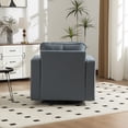 thumbnail image 4 of Leumius Swivel Armchair with Hidden Storage,33.6''W Upholstered 360° Accent Chairs with Pillow,Square Club Chair Single Sofa for Living Room,Blue, 4 of 14
