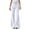 White, variant on WTOBBY Women's Fashion Loose Drawstring Waist Solid Color Cargo Pants, Elastic Band Flare Leg Joggers Casual Comfortable Athletic Wear for Women,Black L