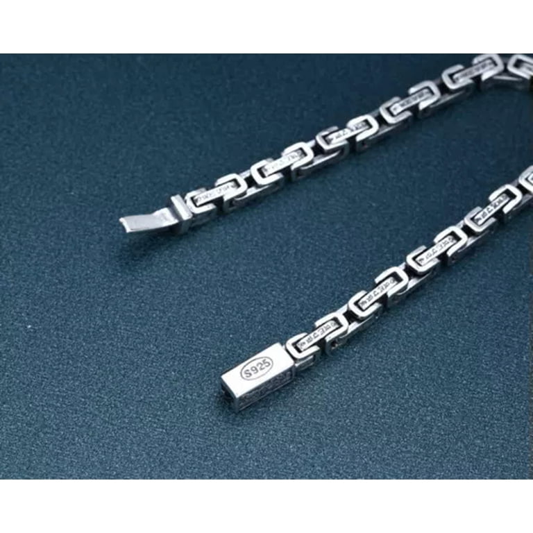 K-KED Real S925 Sterling Silver Chain Men Women 5mm Square