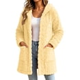 thumbnail image 3 of Ihhxva Plus Size Women's Cardigan Sweater Hooded Warm Winter Coat Loose Fit Multi-Pockets Long Sleeve Cozy Casual Cold Weather Outings S-2XL, 3 of 9