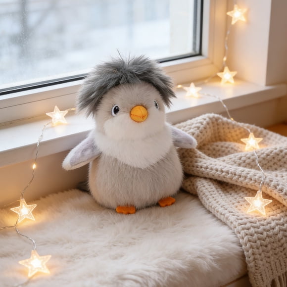 Fufafayo Sparrow Bird PlushToy, Simulation Bird Doll, Cute Shoulder Stand Decoration, Woven Rope Sparrow Plushie for Home Office Decor, Boho Room Decor Gift