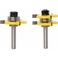 thumbnail image 1 of 2pcs Tongue and Groove Router Bits, 3 Teeth Woodworking Tool (Shank 8MM), 1 of 4