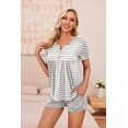 thumbnail image 3 of Ekouaer Women's Maternity Nursing Pajamas Shorts Set Summer Nursing Sets Soft Labor Delivery PJS, 3 of 6