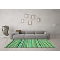 thumbnail image 3 of Ahgly Company Indoor Round Abstract Turquoise Blue Modern Area Rugs, 5' Round, 3 of 4