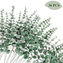 Remiawy 36 Pcs Eucalyptus Stems, 15inch Greenery Artificial Eucalyptus Leaves Faux Eucalyptus Stems Eucalyptus Branches Flowers for Home Office Farmhouse Wedding Centerpiece Vase Filler Decor