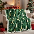 thumbnail image 2 of Christmas Sherpa Flannel Blanket Throw, Christmas Green Tree Soft Fuzzy Plush Cozy Fleece Blankets for Couch Sofa Bed Lounging, Ideal Gifts for Adults Wife Self, 50x60, 2 of 6