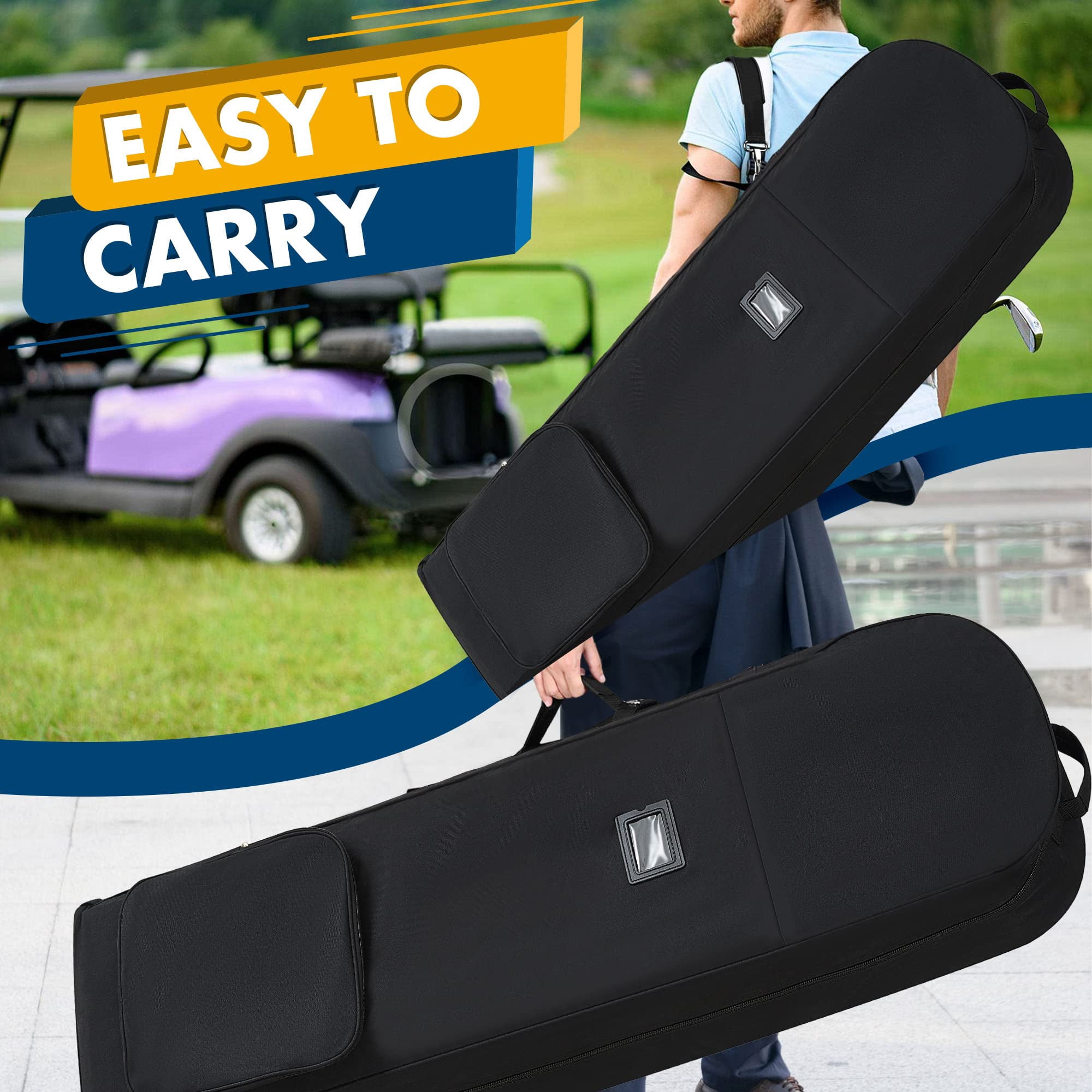 Golf Travel Bags For Airlines - 900d Heavy Duty Tear-resistant Oxford  Lightweight Foldable Design & Detachable Shoulder Strap Club Case Budget Friendly Traveling Gear Covers
