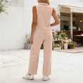 thumbnail image 4 of BADHUB 2 Piece Short Sets for Womens Summer V Neck Travel Outfits Sweatsuits Sleeveless Lounge Sets Tracksuit Beige XL, 4 of 7