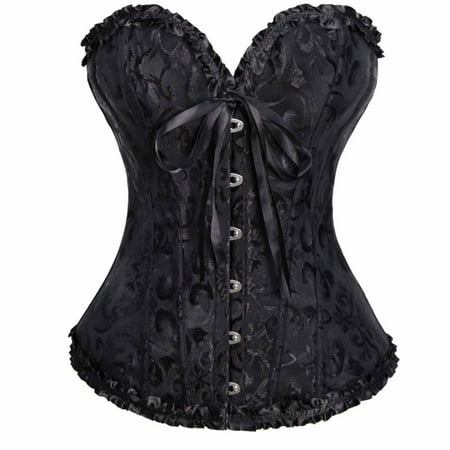 Corset Tops for Women Lace up Back Floral Corset Lingerie Bustier Top
