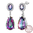 thumbnail image 7 of Juwaliy Teardrop Dangle Earrings Women Rainbow Mystic Topaz Stud Earring 925 Sterling Silver Jewelry Birthday Christmas Mother's Day Gift for Her, 7 of 7