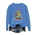 thumbnail image 3 of Christmas Sweatshirts for Womens Christmas Clothing Loose Plus Size Blouses Tops Fashion Cute Xmas Tree Printed Shirts Pullover Winter Long Sleeve Crewneck Sweaters, 3 of 6
