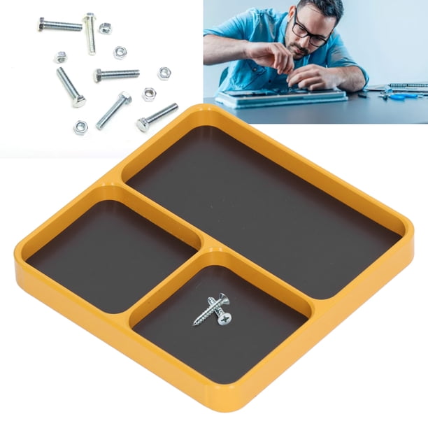 Bandeja Magnética De Tornillos, Bandeja Magnética De 13,8x11x2 Cm, aleación De Aluminio Resistente Al Calor Para Proyectos De Bricolaje