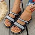 thumbnail image 4 of Slide Sandals Women Glitter Hollow Mesh Jelly Low Block Heel Closed Square Toe Backless Daily Outdoor Shoes, 4 of 7