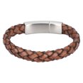 thumbnail image 4 of Pulsera de cuero tejida vintage para hombre, pulsera trenzada con cierre magnético, 4 of 14