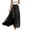 2Black, variant on Women Summer Beach Boho Long Skirt Linen Fabric Smocked High Waist Layered Flowy A Line Design Shell Star Casual Vacation Daily Wear