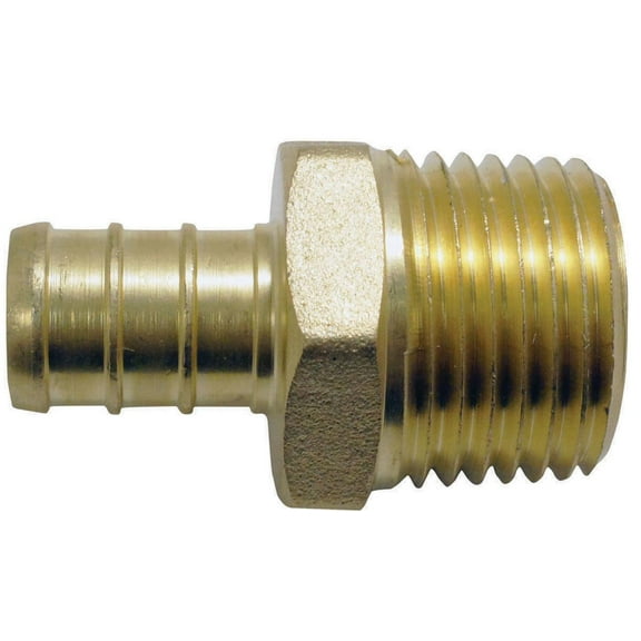 Apollo APXMA1212 Pipe Adapter, 1/2 in, PEX x MPT, Brass, 200 psi Pressure, 48/CT