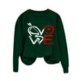 thumbnail image 3 of Cadancy Valentine Shirt Women Trendy Pullover Cute Heart Print Tops Loose Long Sleeve Valentines Day Sweatshirts Casual Crewneck Shirts, 3 of 5