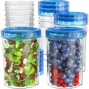 Freezer Storage Containers, [6 Pack-16 Oz] Airtight Plastic Food Storage Containers with Twist Top Lids, Soup, Meal Prep Containers | BPA Free | Stackable | Leakproof | Microwave/Dishwasher Safe