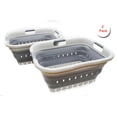 thumbnail image 3 of SAMMART Set of 2 Collapsible 3 Handled Plastic Laundry Basket - Foldable Pop Up Storage Container/Organizer - Portable Washing Tub - Space Saving Hamper/Basket, 3 of 12