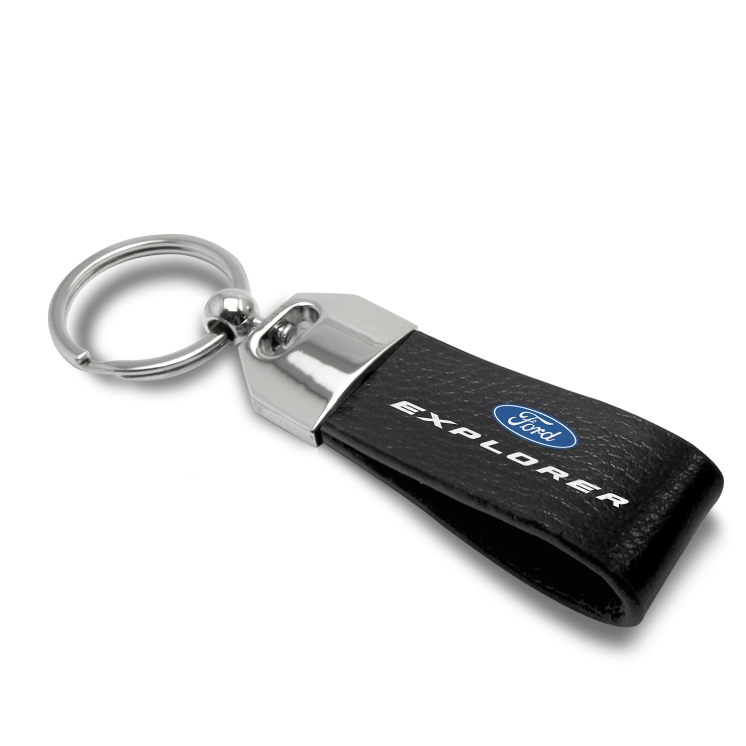 Ford Explorer Large Genuine Black Leather Loop Strap Key Chain