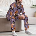 thumbnail image 7 of Cauagu Vintage Halloween Black Cat Print Men's Long-Sleeve Pajama Set,Soft Button-Front 2Pjs for Men Long Sleeve Men’s Sleepwear-, 7 of 7