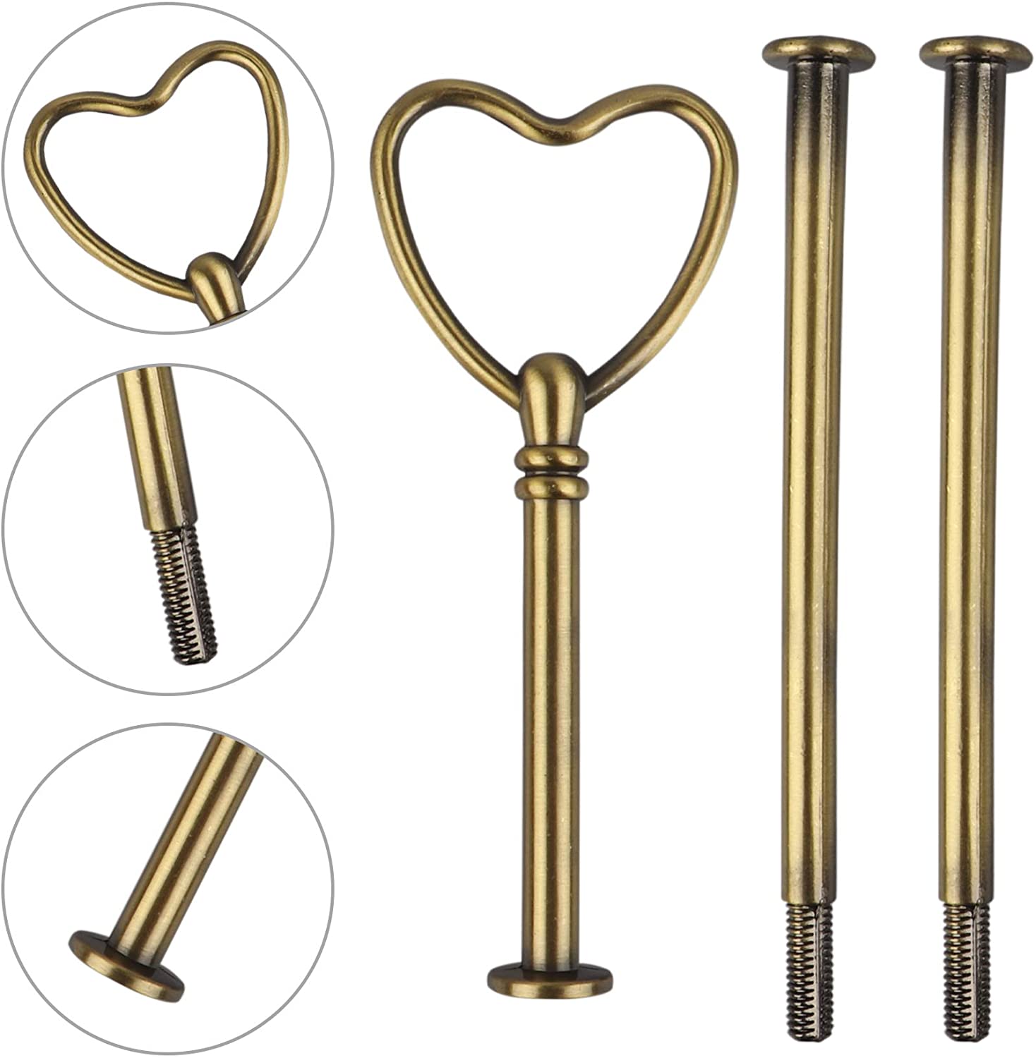 Silver COMINHKPR119851 Happy Will 3 Tier Round Metal Cake Stand Holder Heavy Duty Fruit Plate Handle Fittings Hardware Rod with Stylus Silver COMINHKPR119851 Happy Will 3 Tier Round Metal Cake Stand Holder Heavy Duty Fruit Plate Handle Fittings Hardware Rod with Stylus